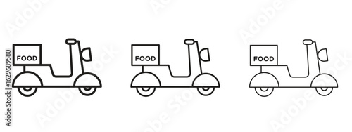 Food delivery icon concept. Editable stroke icon pack