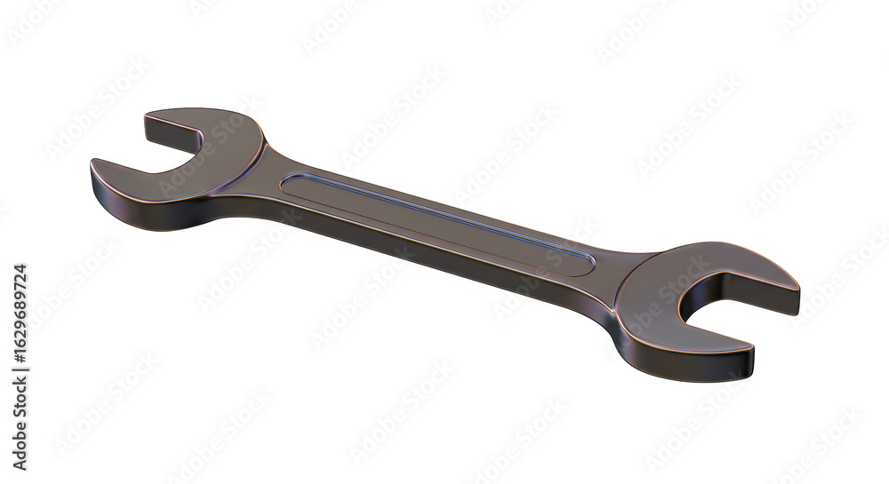 Isolated Steel Wrench Tool, Mechanical Work and Repair Equipment Isolated Steel Wrench Tool, Mechanical Work and Repair Equipment