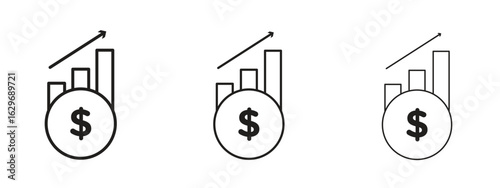 Fiscal policy icon concept. Editable stroke icon pack