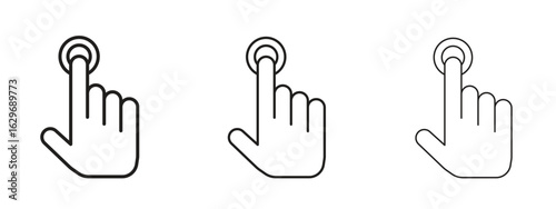Finger control icon concept. Editable stroke icon pack