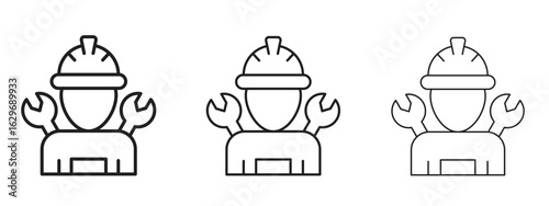 Engineer icon concept. Editable stroke icon pack