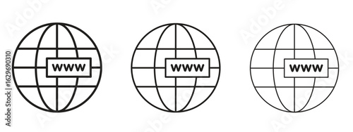 Domain icon concept. Editable stroke icon pack