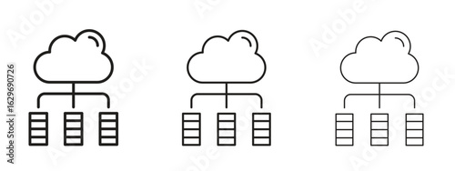Data center icon concept. Editable stroke icon pack