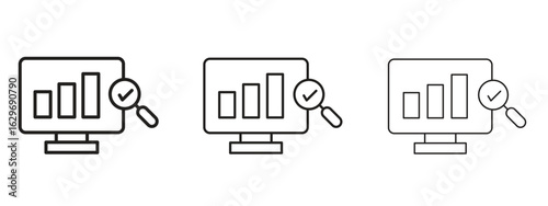 Data Analysing icon concept. Editable stroke icon pack