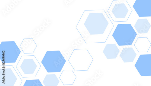 Abstract blue hexagon shape for frame illustration design