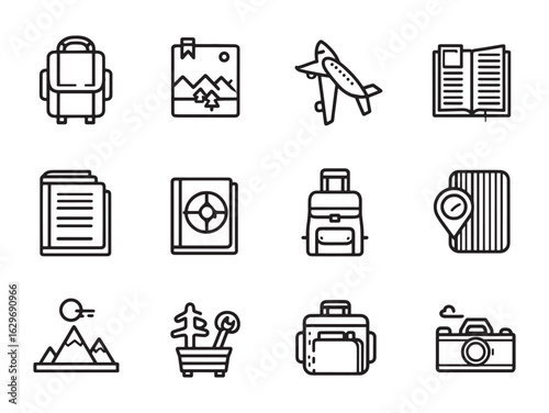 Travel Guidebook Line Art Tips For Safe Fun Travel