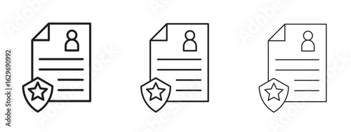 Criminal record icon concept. Editable stroke icon pack