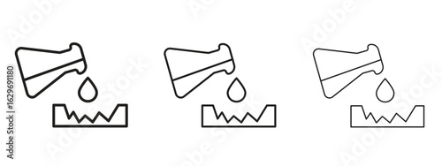 Corrosive substance icon concept. Editable stroke icon pack
