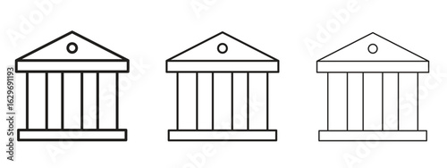 Courthouse icon concept. Editable stroke icon pack