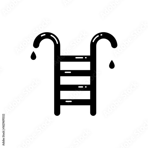 Pool ladder icon for swimming access, summer leisure, and resort amenities