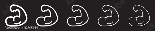 Biceps icon thin flat outline style