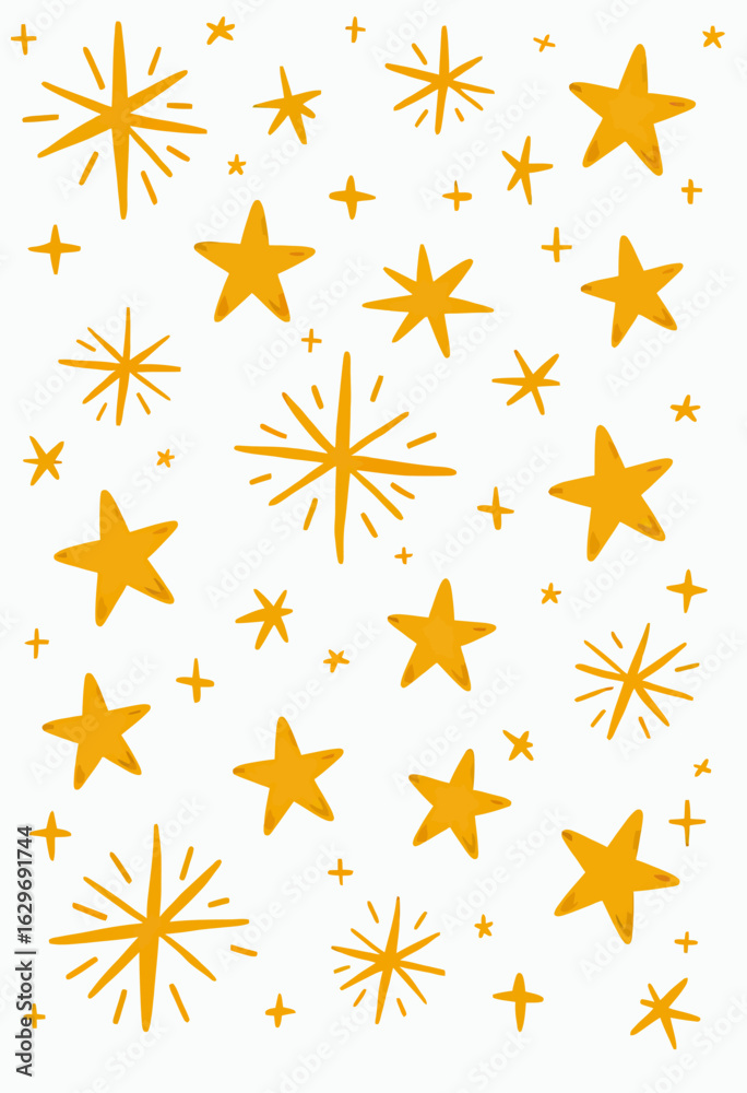 A simple and cheerful seamless pattern of cute, hand-drawn yellow doodle stars and starbursts, perfect for a magical and celebratory kids' or holiday design.
A simple and cheerful seamless pattern of cute, hand-drawn yellow doodle stars and starbursts, perfect for a magical and celebratory kids' or holiday design.