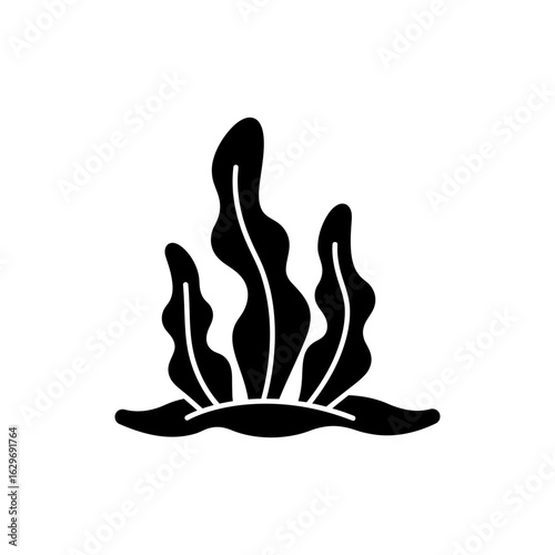 Seaweed on shore icon for coastal nature and beach environment