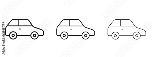 Compact car icon concept. Editable stroke icon pack