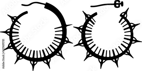 Abstract Hoop Earring Silhouettes Set" 