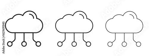 Cloud computing icon concept. Editable stroke icon pack