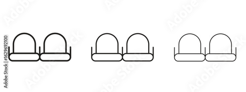 Cinema seat icon concept. Editable stroke icon pack