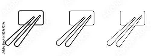 Chopsticks icon concept. Editable stroke icon pack