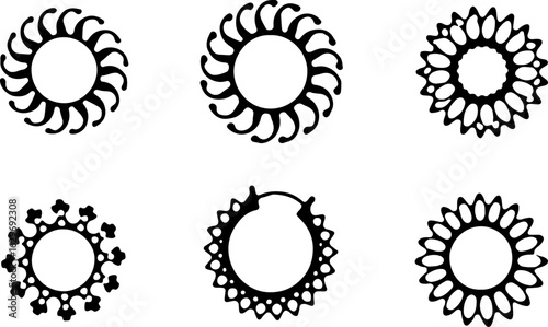 Abstract Hoop Earring Silhouettes Set" 