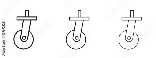 Cart trolley wheel icon concept. Editable stroke icon pack