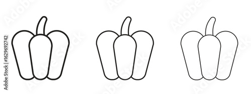 Capsicum icon concept. Editable stroke icon pack