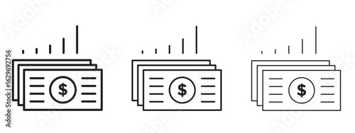 capital gain icon concept. Editable stroke icon pack