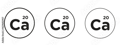 Calcium icon concept. Editable stroke icon pack
