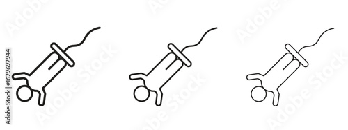 Bungee jumping icon concept. Editable stroke icon pack