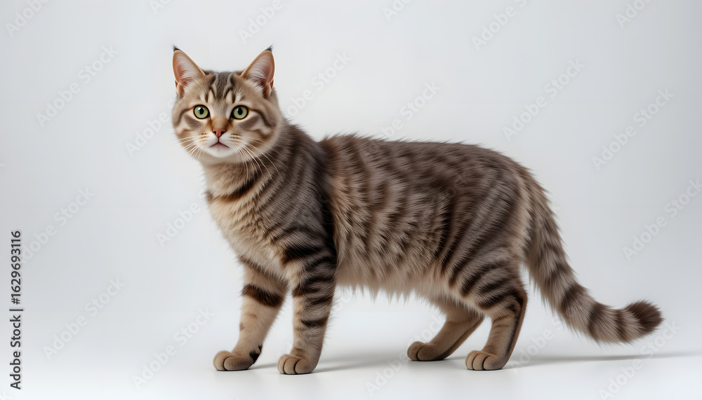 Fototapeta premium Domestic Cat Isolated on white background