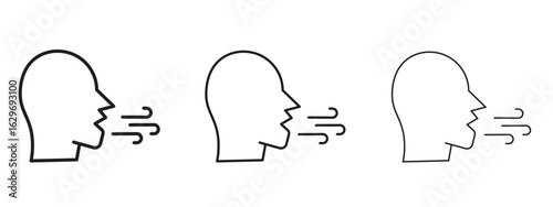 Breath icon concept. Editable stroke icon pack