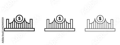 Bridging loan icon concept. Editable stroke icon pack