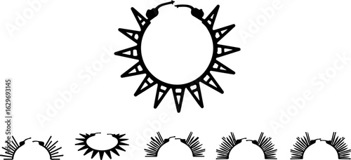 Abstract Hoop Earring Silhouettes Set"