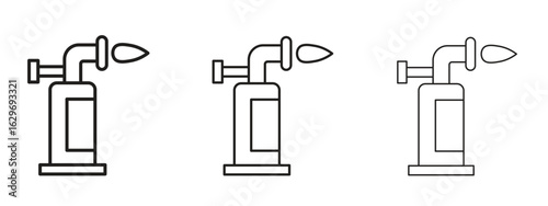 Blowtorch icon concept. Editable stroke icon pack
