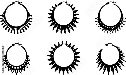 Abstract Hoop Earring Silhouettes Set"