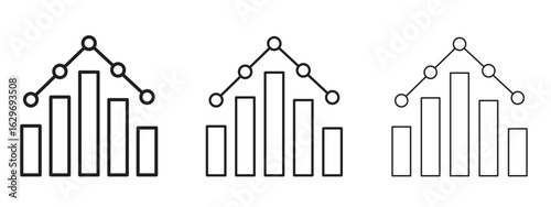 Benchmarking icon concept. Editable stroke icon pack