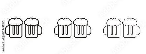 Beer icon concept. Editable stroke icon pack