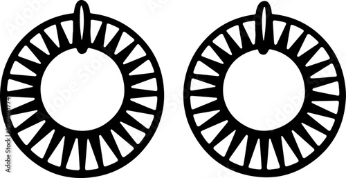 Abstract Hoop Earring Silhouettes Set"