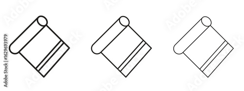 Aluminum foil icon concept. Editable stroke icon pack