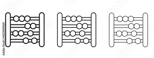 Abacus icon concept. Editable stroke icon pack