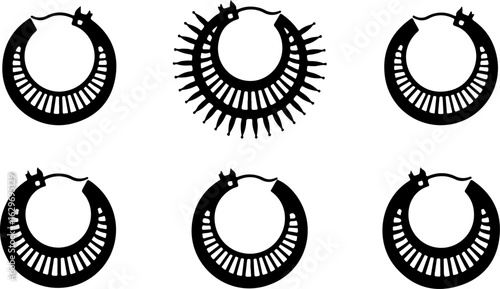 Abstract Hoop Earring Silhouettes Set"
