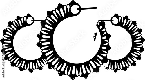 Abstract Hoop Earring Silhouettes Set"