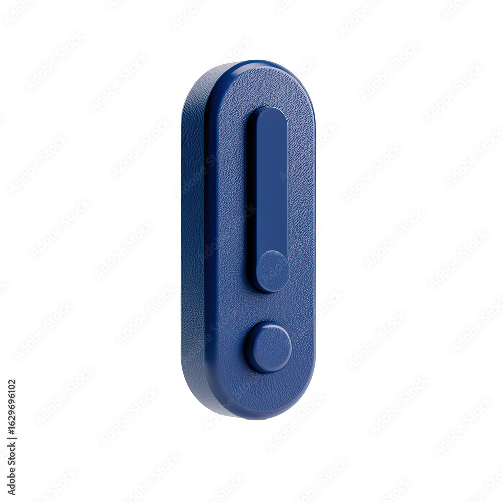 3D rendered exclamation point, dark blue, oval shape 3D rendered exclamation point, dark blue, oval shape