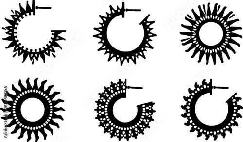 Abstract Hoop Earring Silhouettes Set"