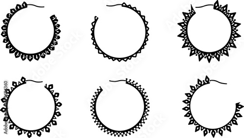Abstract Hoop Earring Silhouettes Set"