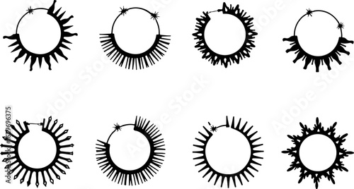 Abstract Hoop Earring Silhouettes Set"
