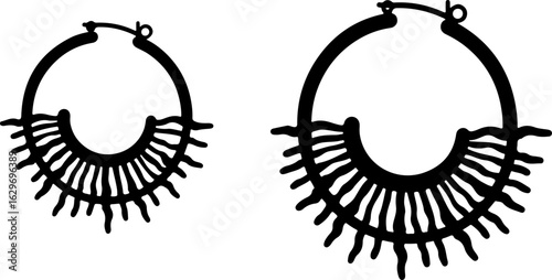 Abstract Hoop Earring Silhouettes Set"