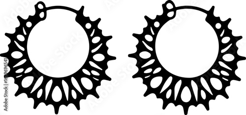 Abstract Hoop Earring Silhouettes Set"