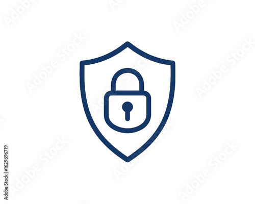 lock icon on blue button