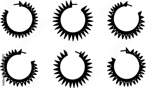 Abstract Hoop Earring Silhouettes Set"