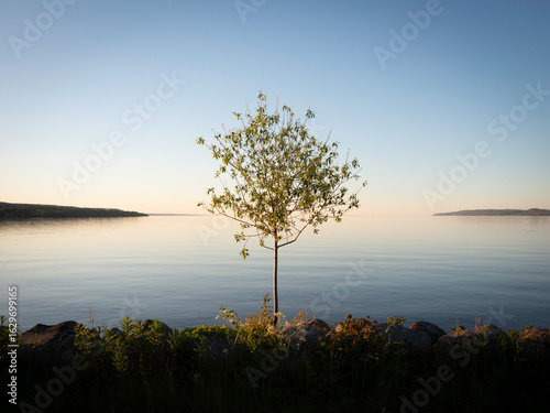 Lake Vättern seen from the Jonkoping coastline in the southern Sweden